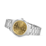 Gucci G Timeless Quartz Gold Dial Silver Steel Strap Watch for Women - YA1265035 Authentic Buy Shop Now