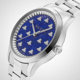 Gucci G Timeless Quartz Blue Dial Silver Steel Strap Watch for Women - YA1265043 Authentic Buy Shop Now