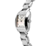 Tissot T Wave Diamonds Mother of Pearl Dial Silver Steel Strap Watch for Women - T02.1.285.74 Authentic Buy Shop Now