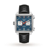 Tag Heuer Monaco Automatic Chronograph Blue Dial Black Leather Strap Watch for Men - CAW211P.FC6356 Authentic Buy Shop Now