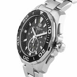 Tag Heuer Aquaracer Quartz Chronograph Black Dial Silver Steel Strap Watch for Men - CAY111A.BA0927 Authentic Buy Shop Now