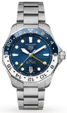 Tag Heuer Aquaracer Professional 300 GMT Automatic Blue Dial Silver Steel Strap Watch for Men - WBP2010.BA0632 Authentic Buy Shop Now