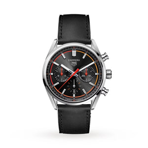 Tag Heuer Carrera Chronograph Black Dial Black Leather Strap Watch for Men - CBN201C.FC6542 Authentic Buy Shop Now