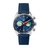 Tag Heuer Carrera Skipper Automatic Chronograph Blue Dial Blue Nylon Strap Watch for Men - CBS2213.FN6002 Authentic Buy Shop Now