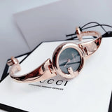 Gucci Guccissima Collection Quartz Black Dial Rose Gold Steel Strap Watch For Women - YA134509 Authentic Buy Shop Now