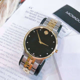 Movado Museum Classic Diamonds Black Dial Two Tone Steel Strap Watch for Men - 0607202 Authentic Buy Shop Now
