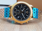Versace Sport Tech Chronograph Black Dial Gold Steel Strap Watch for Men - VELT00419 Authentic Buy Shop Now