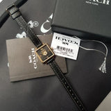 Coach Black Square Dial Black Leather Strap Watch for Women - 14503695 Authentic Buy Shop Now