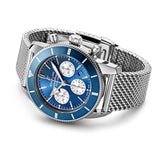 Breitling Superocean Heritage B01 Chronograph 44 Blue Dial Silver Mesh Bracelet Watch for Men - AB0162161C1A1 Authentic Buy Shop Now
