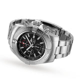 Breitling Super Avenger Chronograph 48 Black Dial Silver Steel Strap Watch for Men - A13375101B1A1 Authentic Buy Shop Now