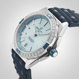 Breitling Super Chronomat Automatic 38 Diamonds Blue Dial Blue Rubber Strap Watch for Women - A17356531C1S1 Authentic Buy Shop Now