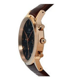 Daniel Wellington Iconic Chronograph Blue Dial Brown Leather Strap Watch For Men - DW00100639 Authentic Buy Shop Now