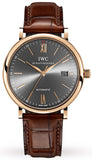 IWC Portofino Automatic Grey Dial Brown Leather Strap Watch for Men - IW356511 Authentic Buy Shop Now