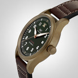 IWC Pilot's Watch Automatic Spitfire Green Dial Brown Leather Strap Watch for Men - IW326802 Authentic Buy Shop Now