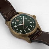 IWC Pilot's Watch Automatic Spitfire Green Dial Brown Leather Strap Watch for Men - IW326802 Authentic Buy Shop Now