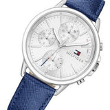 Tommy Hilfiger Carly Silver Dial Blue Leather Strap Watch for Women - 1781791 Authentic Buy Shop Now