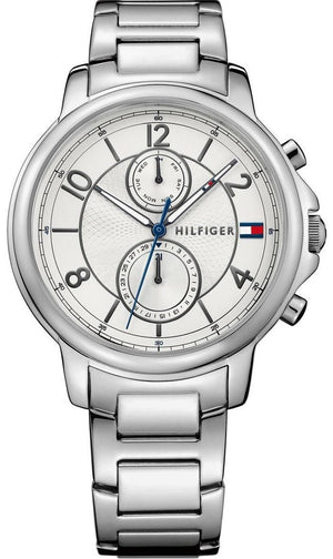 Tommy Hilfiger Claudia White Dial Silver Steel Strap Watch for Women - 1781819 Authentic Buy Shop Now