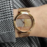 Tommy Hilfiger Lynn Crystals Rose Gold Dial Rose Gold Mesh Strap Watch For Women - 1781868 Authentic Buy Shop Now