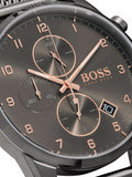 Hugo Boss Onyx Grey Dial Black Leather Strap Watch for Men - 1513366 Authentic Buy Shop Now