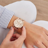 Tommy Hilfiger Blake Chronograph Rose Gold Dial Rose Gold Mesh Bracelet Watch For Women - 1781907 Authentic Buy Shop Now