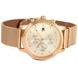 Tommy Hilfiger Blake Chronograph Rose Gold Dial Rose Gold Mesh Bracelet Watch For Women - 1781907 Authentic Buy Shop Now