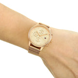 Tommy Hilfiger Blake Chronograph Rose Gold Dial Rose Gold Mesh Bracelet Watch For Women - 1781907 Authentic Buy Shop Now