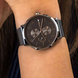 Tommy Hilfiger Jenna Multifunction Grey Dial Grey Mesh Bracelet Watch For Women - 1781945 Authentic Buy Shop Now