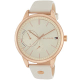 Tommy Hilfiger Brooke Quartz White Dial Cream Leather Strap Watch for Women - 1782022 Authentic Buy Shop Now
