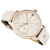 Tommy Hilfiger Brooke Quartz White Dial Cream Leather Strap Watch for Women - 1782022 Authentic Buy Shop Now