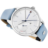Tommy Hilfiger Brooke Silver Dial Blue Leather Strap Watch for Women - 1782023 Authentic Buy Shop Now