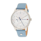 Tommy Hilfiger Brooke Silver Dial Blue Leather Strap Watch for Women - 1782023 Authentic Buy Shop Now