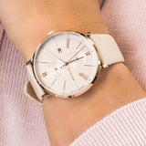 Tommy Hilfiger Jenna Analog Pink Dial Pink Leather Strap Watch for Women - 1782071 Authentic Buy Shop Now
