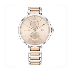 Tommy Hilfiger Angela Chronograph Pink Dial Two Tone Steel Strap Watch for Women - 1782127 Authentic Buy Shop Now