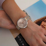 Tommy Hilfiger Angela Chronograph Pink Dial Two Tone Steel Strap Watch for Women - 1782127 Authentic Buy Shop Now
