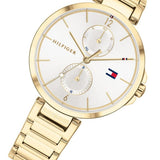 Tommy Hilfiger Angela White Dial Gold Steel Strap Watch for Women - 1782128 Authentic Buy Shop Now