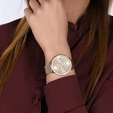 Tommy Hilfiger Madison Quartz Gold Dial Gold Steel Strap Watch For Women - 1782189 Authentic Buy Shop Now