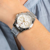 Tommy Hilfiger Haven Multifunction Chronograph White Dial Silver Steel Strap Watch For Women - 1782194 Authentic Buy Shop Now