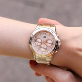 Tommy Hilfiger Haven Chronograph Rose Gold Dial Rose Gold Steel Strap Watch For Women - 1782197 Authentic Buy Shop Now