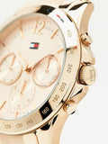 Tommy Hilfiger Haven Chronograph Rose Gold Dial Rose Gold Steel Strap Watch For Women - 1782197 Authentic Buy Shop Now