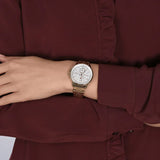Tommy Hilfiger Harper Chronograph White Dial Gold Steel Strap Watch For Women - 1782223 Authentic Buy Shop Now