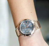 Tommy Hilfiger Eve Chronograph Quartz Grey Dial Rose Gold Steel Strap Watch For Women - 1782277 Authentic Buy Shop Now