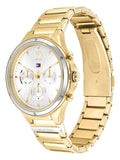 Tommy Hilfiger Eve Chronograph Quartz White Dial Gold Steel Strap Watch For Women - 1782278 Authentic Buy Shop Now