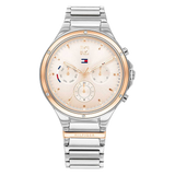 Tommy Hilfiger Eve Chronograph Quartz Pink Dial Silver Steel Strap Watch For Women - 1782279 Authentic Buy Shop Now