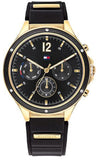 Tommy Hilfiger Eve Chronograph Quartz Black Dial Black Silicone Strap Watch For Women - 1782282 Authentic Buy Shop Now