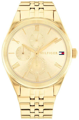 Tommy Hilfiger Monica Quartz Gold Dial Gold Steel Strap Watch For Women - 1782592 Authentic Buy Shop Now