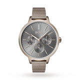 Hugo Boss Symphony Grey Dial Gold Mesh Bracelet Watch for Women - 1502424 Authentic Buy Shop Now