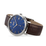 Hugo Boss Corporal Blue Dial Brown Leather Strap Watch for Men - 151363 Authentic Buy Shop Now