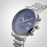 Hugo Boss Integrity Blue Dial Silver Steel Strap Watch for Men - 1513779 Authentic Buy Shop Now