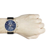 Hugo Boss Skymaster Chronograph Blue Dial Black Leather Strap Watch for Men - 1513783 Authentic Buy Shop Now