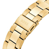 Hugo Boss Troper Chronograph Green Dial Gold Steel Strap Watch For Men - 1514059 Authentic Buy Shop Now
